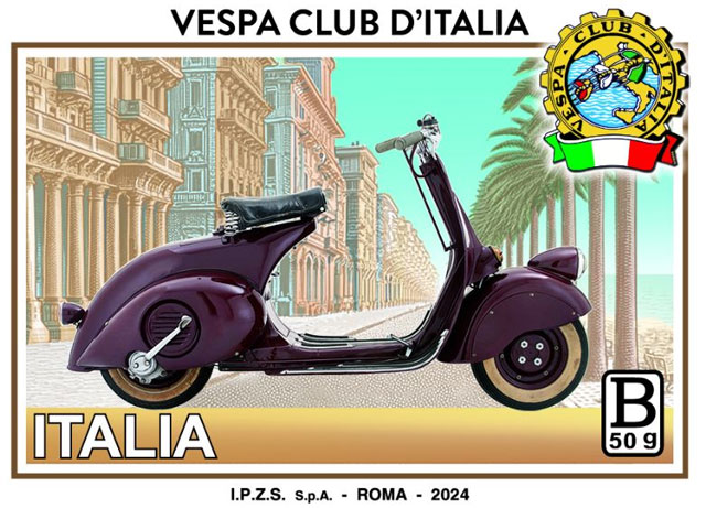 Poste, francobollo dedicato al Vespa club Italia
