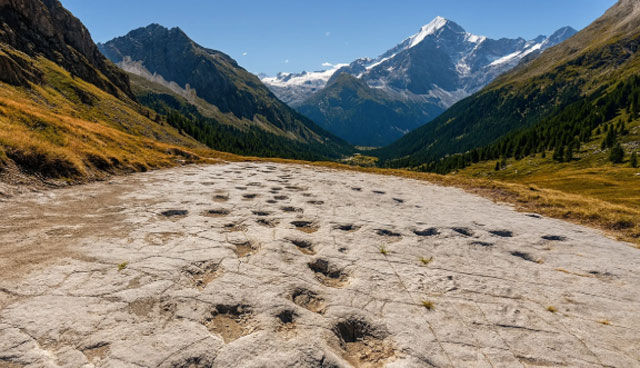 Orme di dinosauri nel parco dello Stelvio